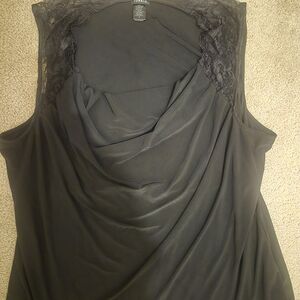 Torrid Black Sleeveless Blouse with Lace Detail